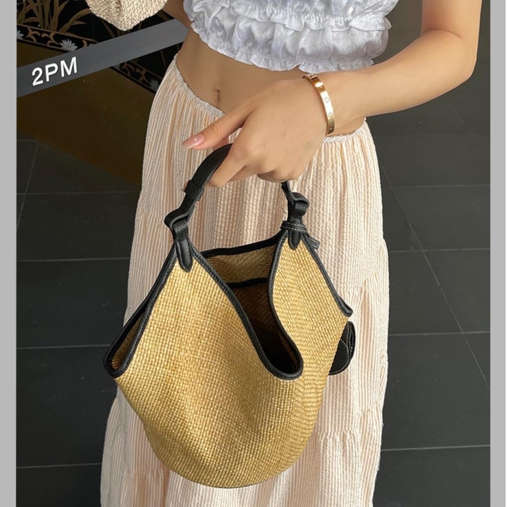 アニヤハインドマーチ◯アイズ　トートバッグ　ラフィア　かごバッグ　ショルダー　夏 ANYA HINDMARCH アニヤハインドマーチ バッグ カゴバッグ